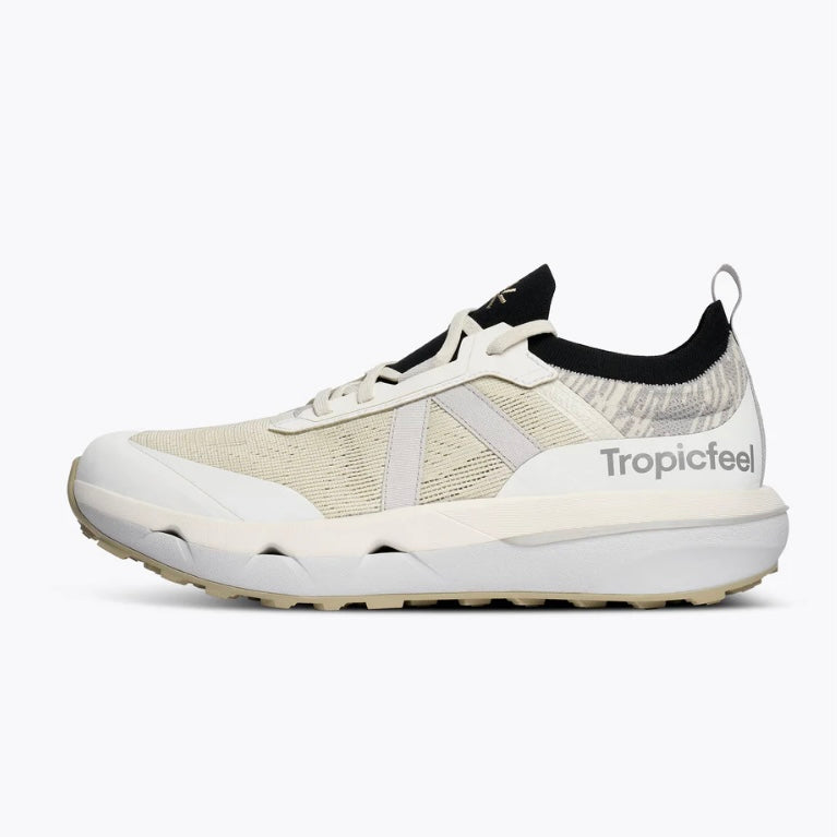 Tropicfeel Terra 001 sneakers in silver grey side view, designed for adventurers and travelers.