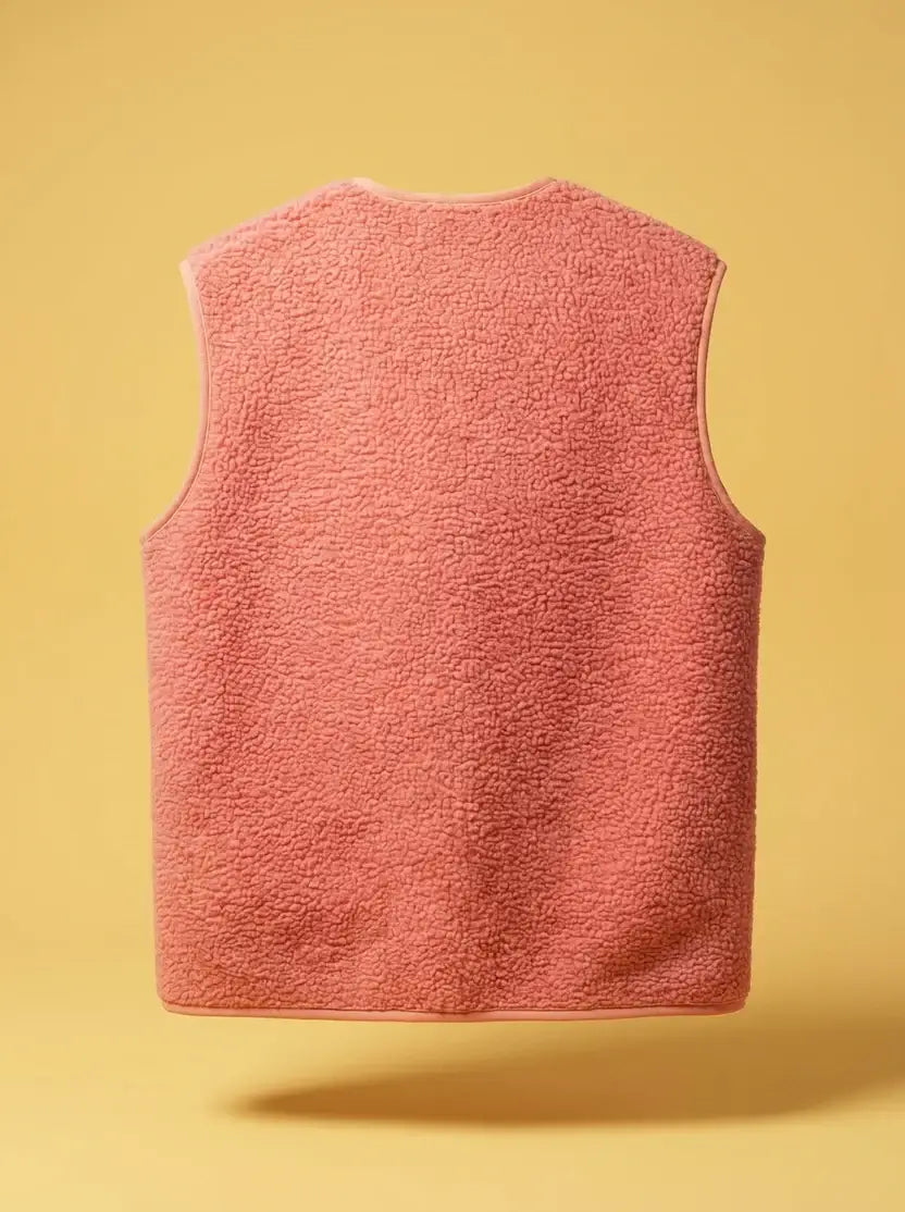 Wiggy’s Supply OG Bodywarmer pink, achterzijde met zachte, warme stof, perfect voor comfort en stijl.
