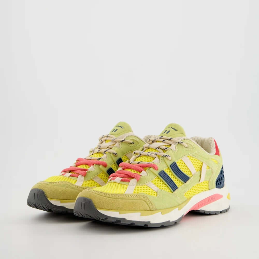 Coolway I 2003 YEL sneakers in vibrant yellow and pink, featuring a retro sportswear design and comfortable fit.