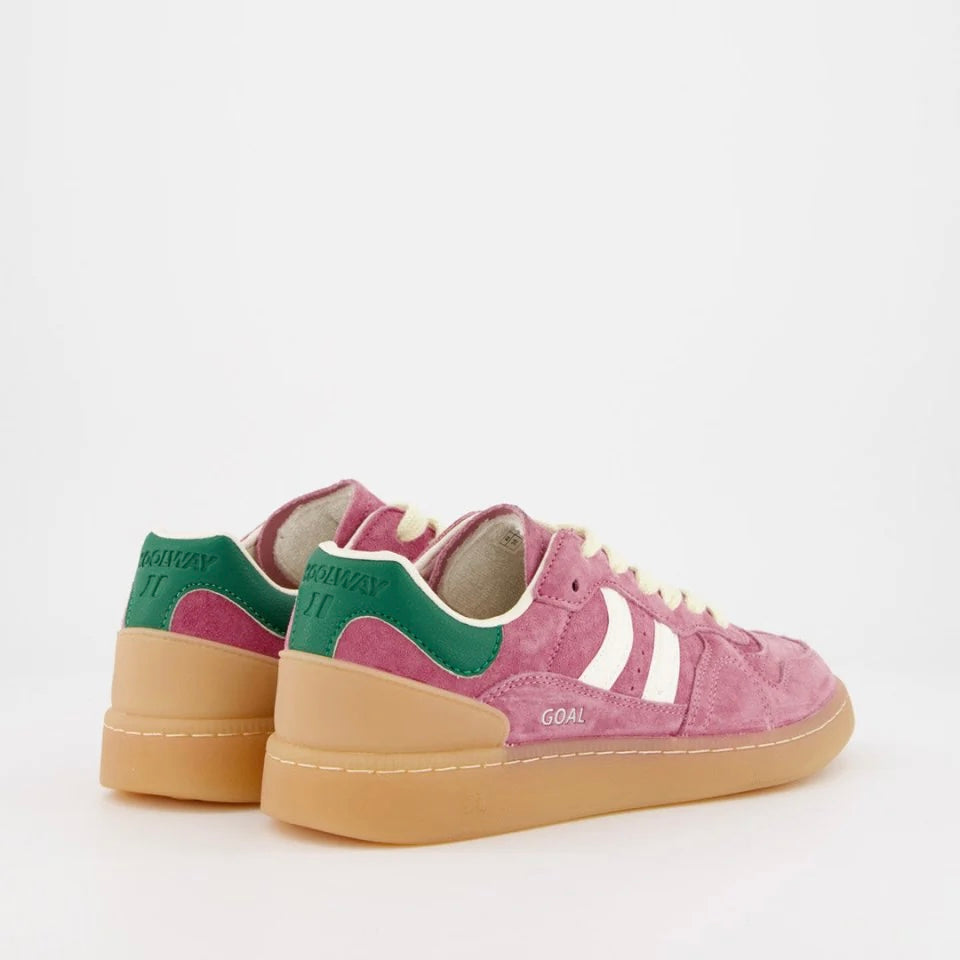 Coolway I Goal PNK roze limonade sneakers met retro-moderne uitstraling, suède bovenwerk en comfortabele zool.