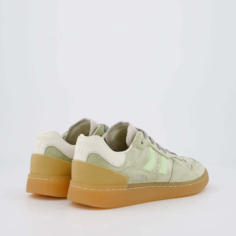 Coolway I Goal PIS groene pistache sneakers met retro-stijl en comfortabele rubberen zool.