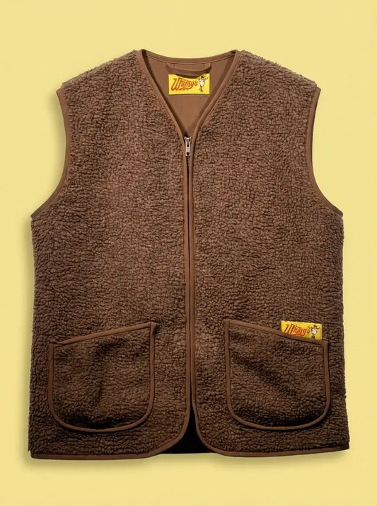 Wiggy's Supply OG Bodywarmer in bruin met stijlvol ontwerp en twee zakken.