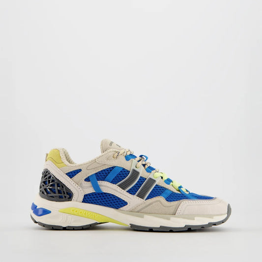 Coolway I 2003 BLU blauwe sneaker met retro running-stijl en ademende materialen