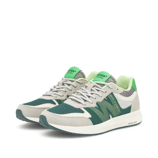 Woden I Rigmor open mesh sneakers in apple green, luchtig en stijlvol voor dames.