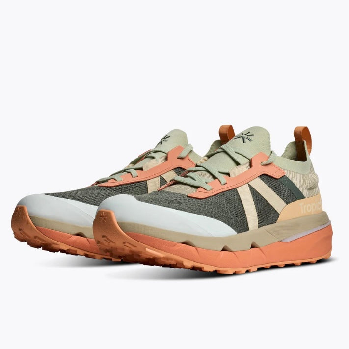 Tropicfeel I Terra.001 sneakers in green and orange for versatile outdoor activities.