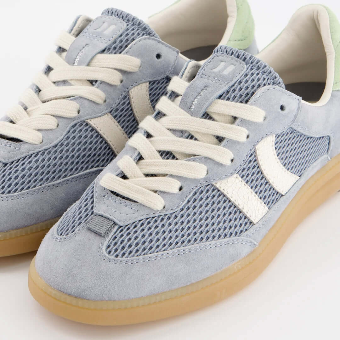 Coolway I Baresi BLU Aqua blauwe lage sneaker met vetersluiting en suède bovenwerk