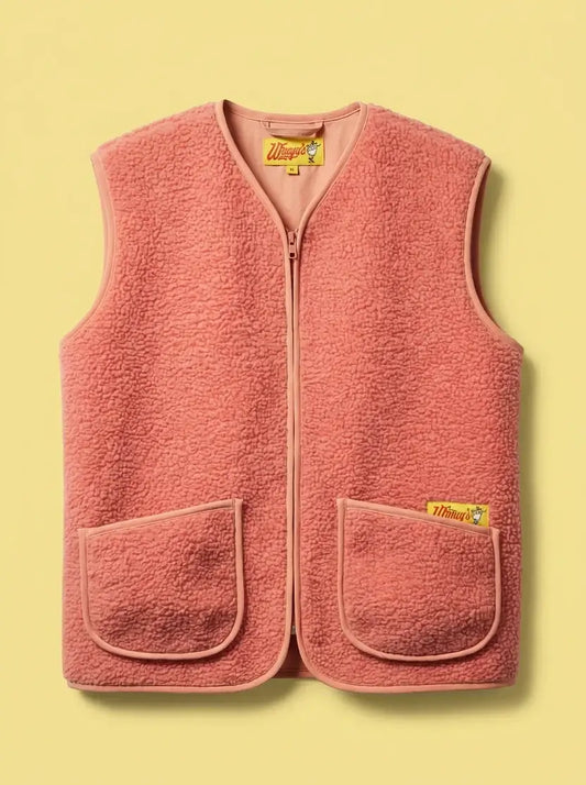 Wiggy's Supply OG Bodywarmer in roze, perfect voor straatstijl en comfort.
