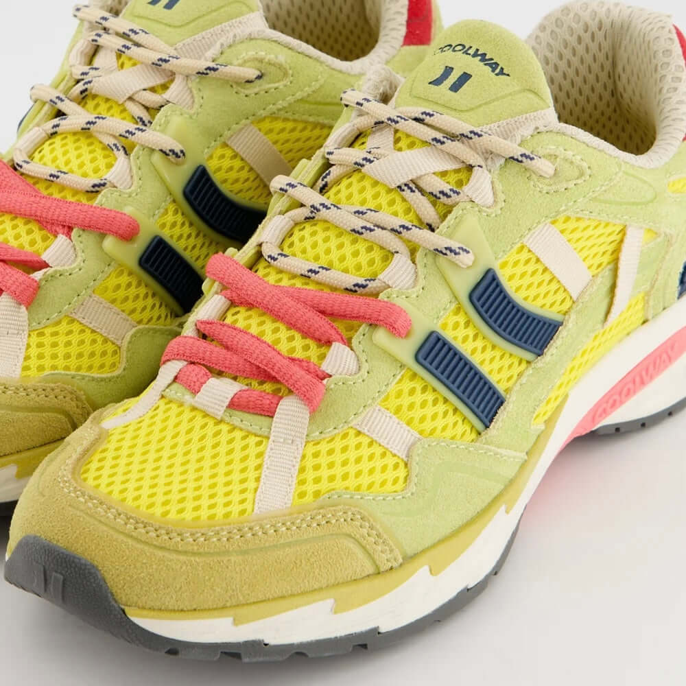 Coolway I 2003 YEL sneakers in vibrant yellow with retro sportswear design, perfect for trendy casual outfits.